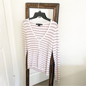 Veronica Beard striped long sleeve v-neck top